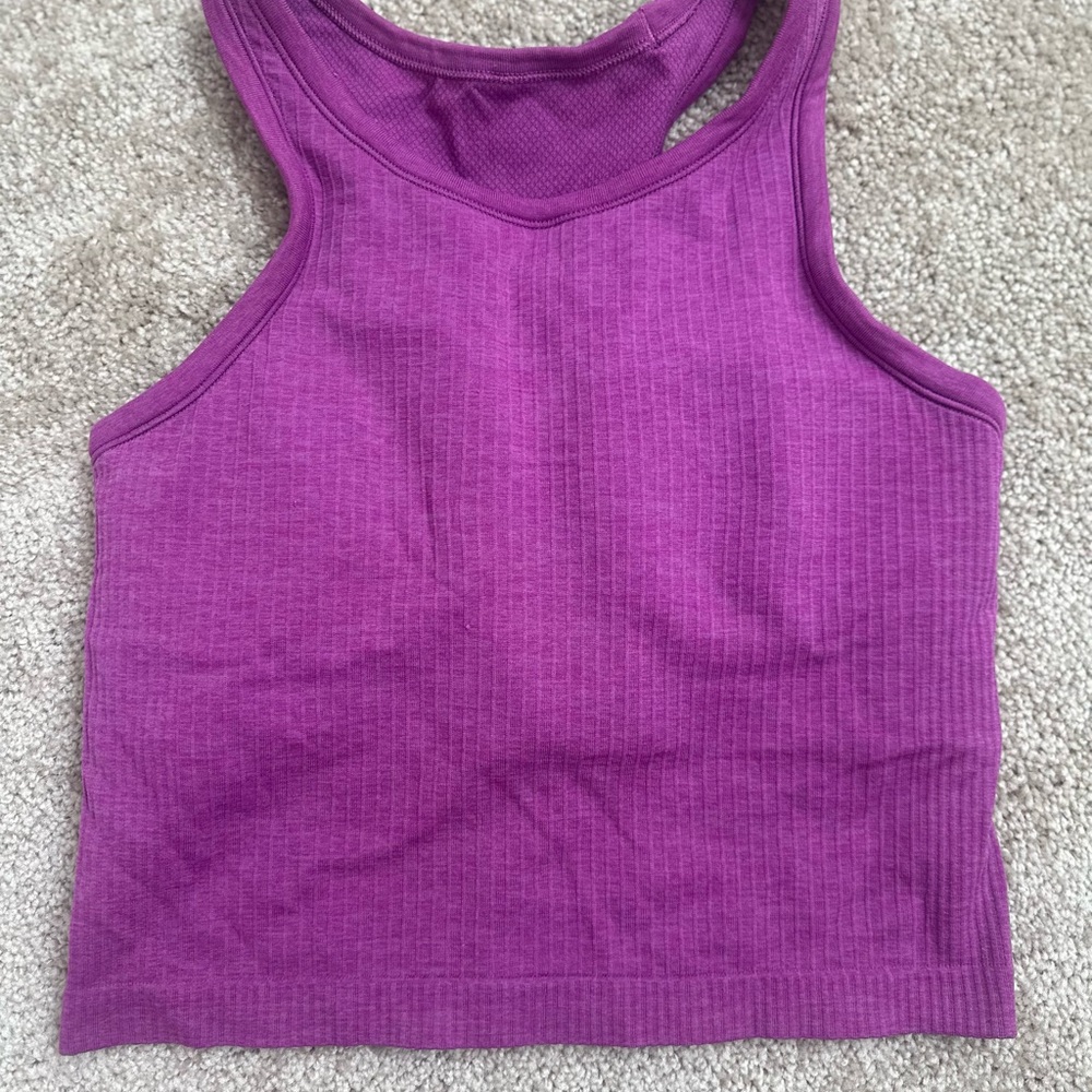 lululemon athletica Magenta Ribbed Crop Top